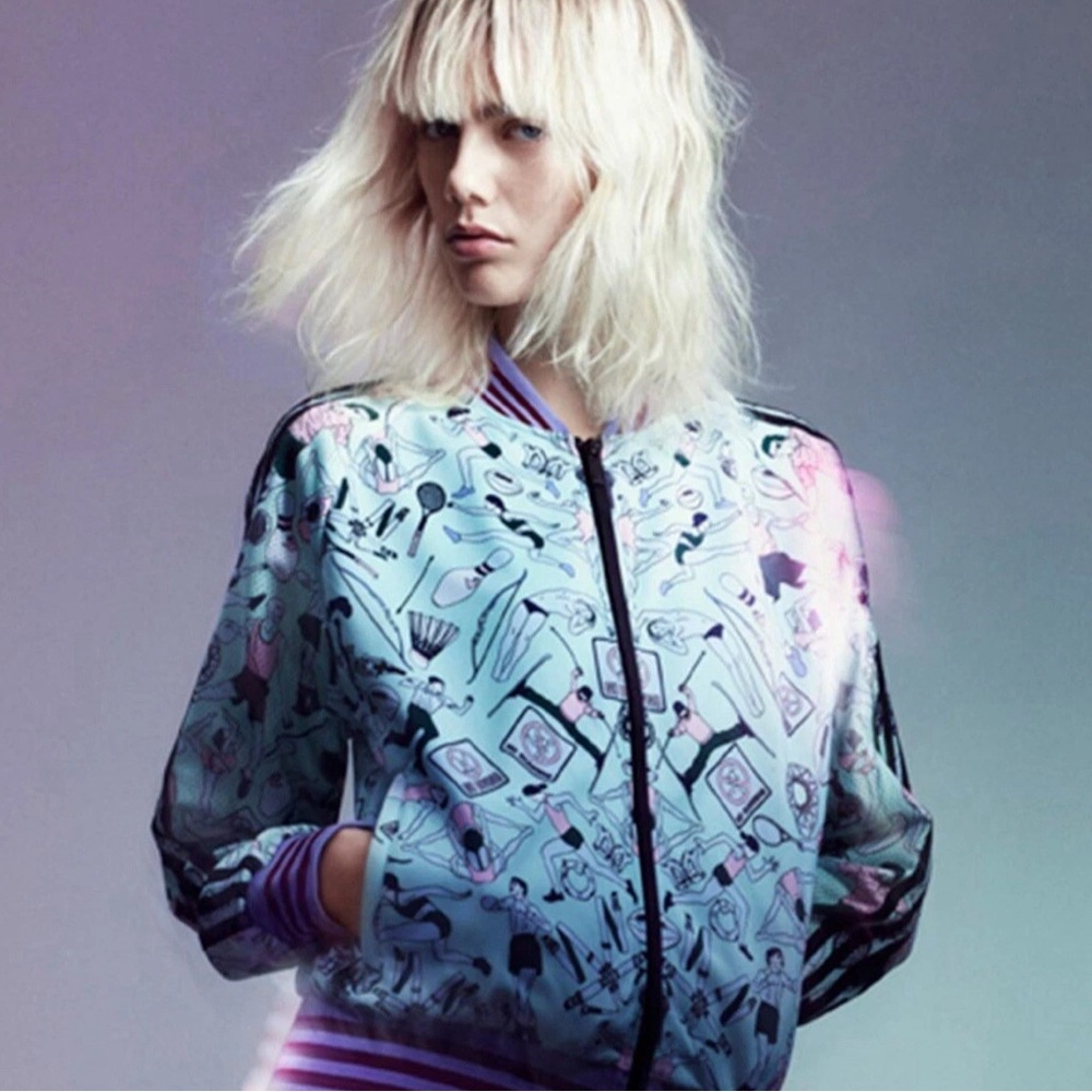 Adidas x Mary Katrantzou Athlete-Motif Track Jacket-Blue ($240) ULTRA RARE